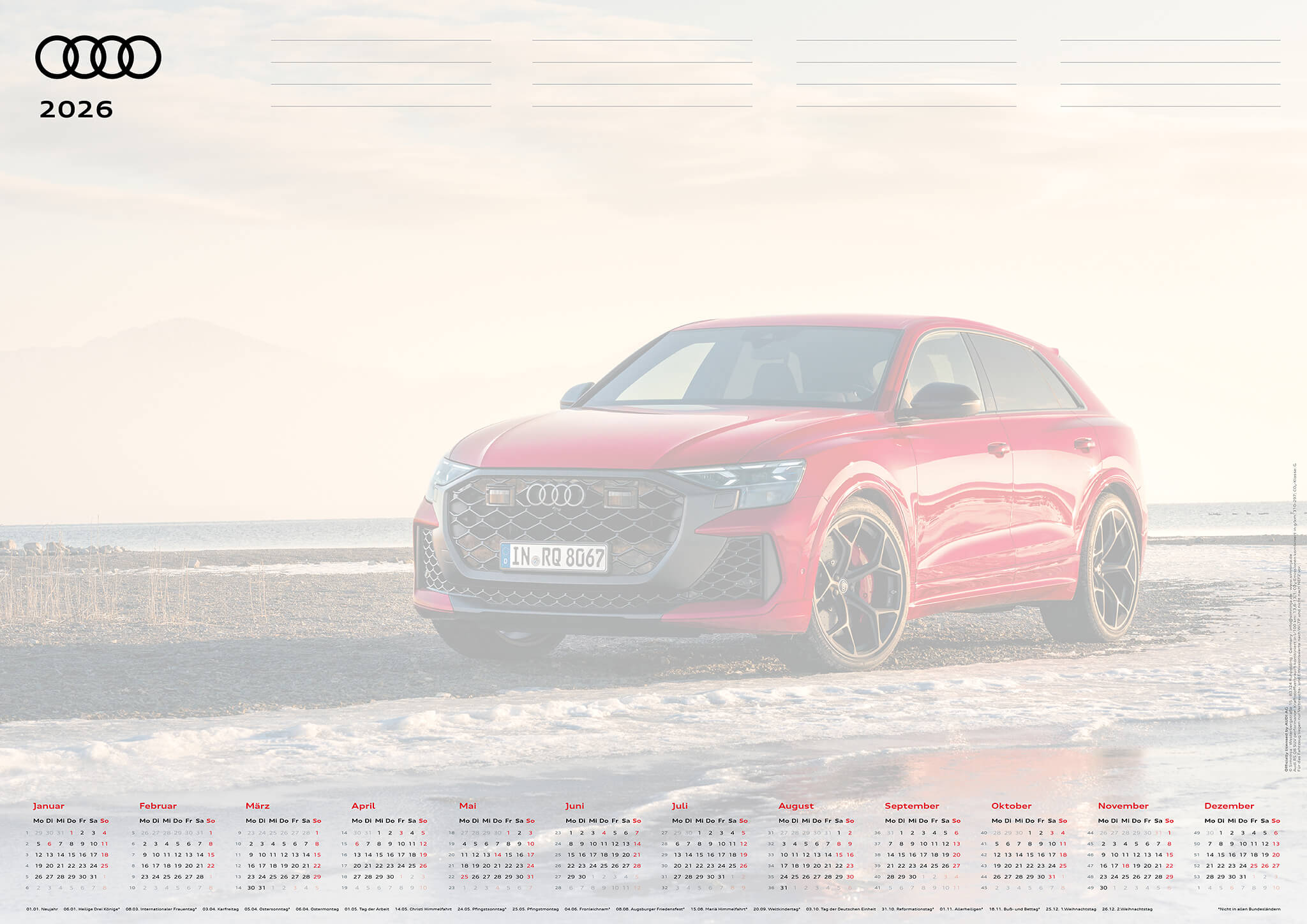 Audi Schreibtischunterlage 2026, DIN A2 – Bild 3