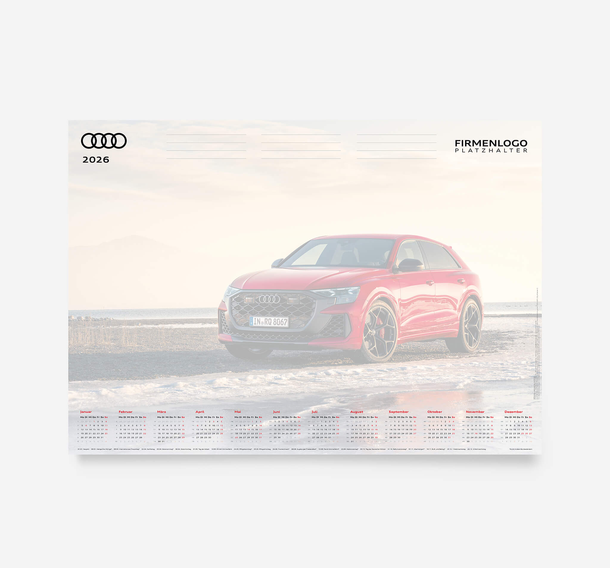 Audi Schreibtischunterlage 2026, DIN A2