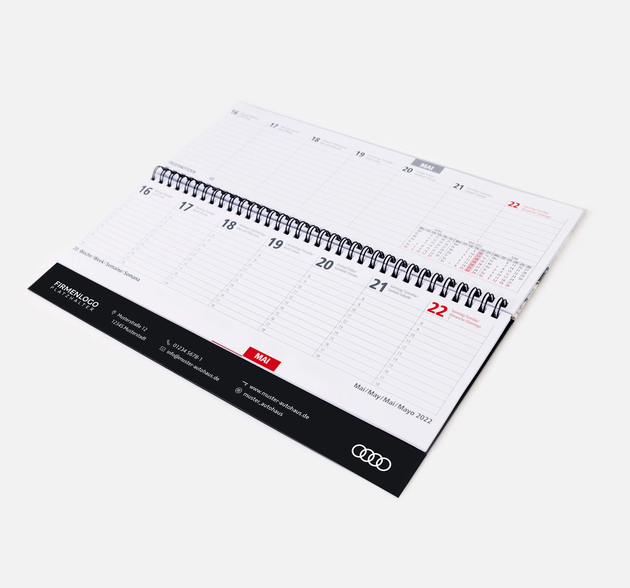 Audi Tischplaner 2026, ohne Firmenlogo – Bild 4