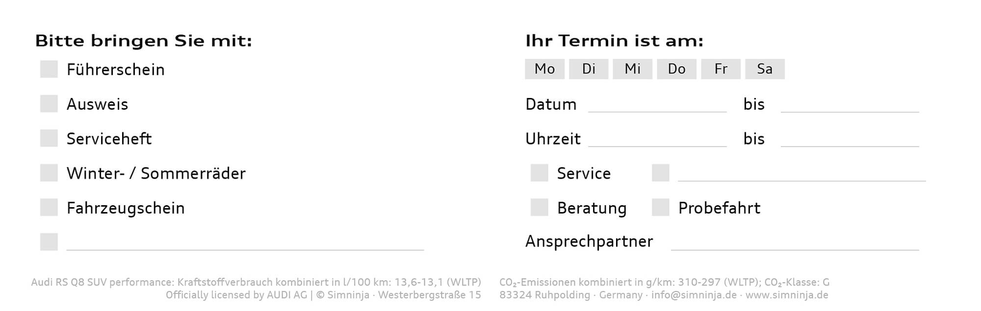 Audi Terminkarte – Bild 2